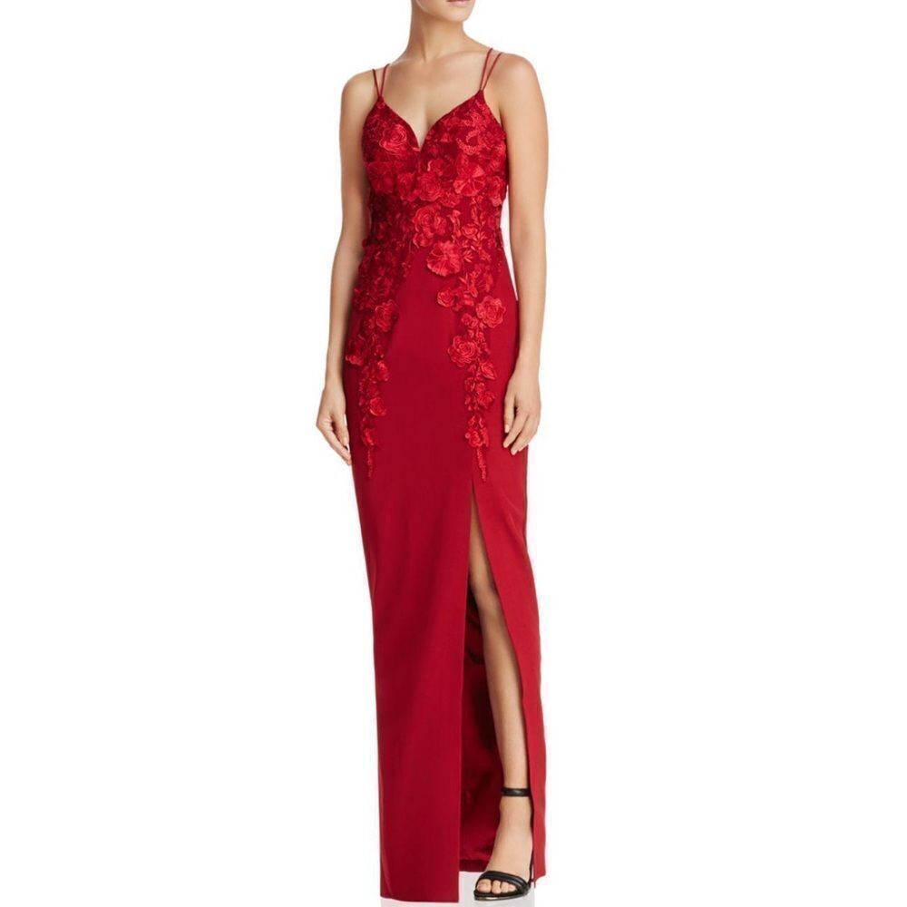 Bariano Floral Applique Gown MSRP $299